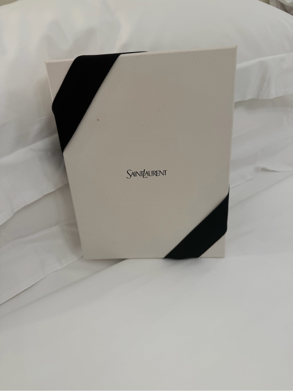 Saint Laurent Black Logo on Beige Box Top